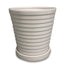 Ribbed Pot w/Hole & Saucer - White