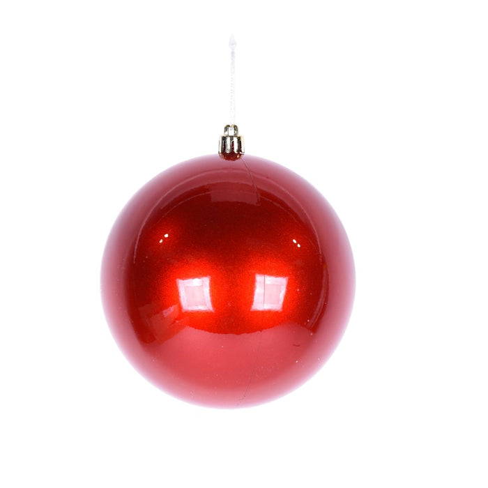 150 Mm Plastic Ball Ornament - Candy Apple Red