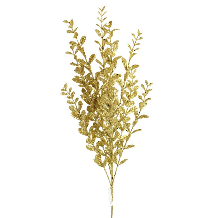 22 in Glitter Boxwood Spray - Gold