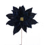 22 in Giant Velvet Poinsettia Stem - Midnight Blue/Gold
