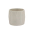 4 3/8 in Ceramic Pot w/3D Line Texture - White
