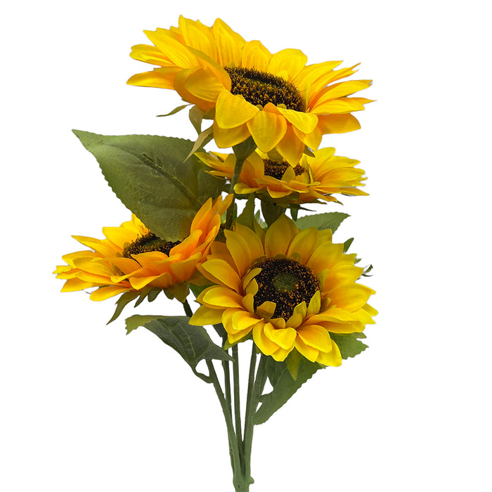 23" Polyester Sunflower Bush - Yellow