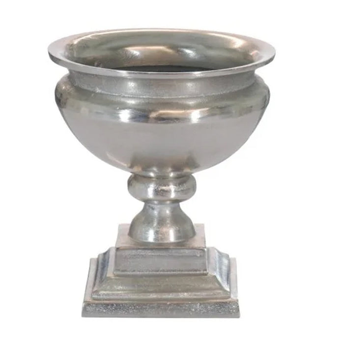 10" Pompeii Pedestal Urn - Silver