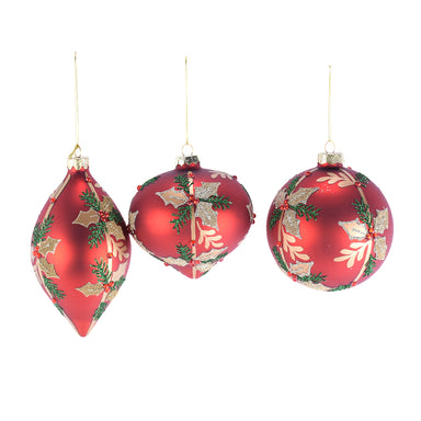 Holly Ornament - Red/Green/Gold