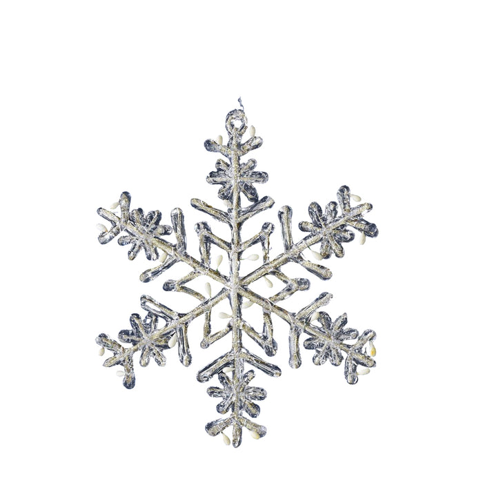 Acrylic Snowflake Ornament - Clear/Champagne