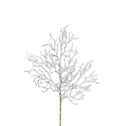 21" Iced Twig Spray - Ice/Black