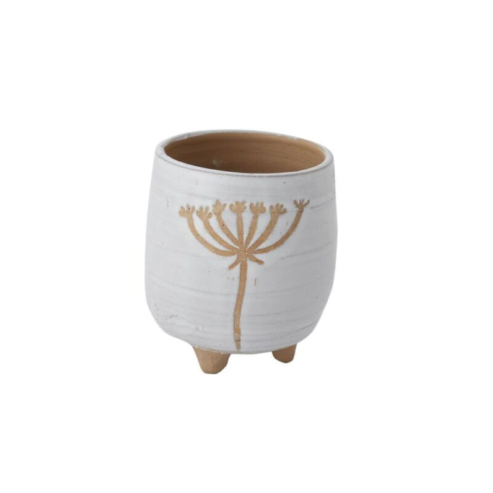 Umbel Footed Pot 3.25"x 3.75" White