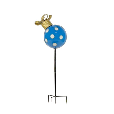 26 in Tall Round Polka Dotted Christmas Ball Ornament Garden Stakes - Blue