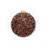 80 Mm Plastic Tinsel Ball Ornament w/Hanger - Brown