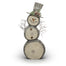 Log Snowman w/Top Hat - Brown