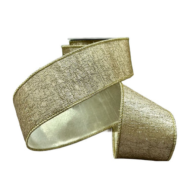 2.5 in Iced Metallic Aurora Ribbon - Gold