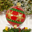 28.5 in Tall Oversized Metal Christmas Ball Decoration w/LED Lights - Red/Gold