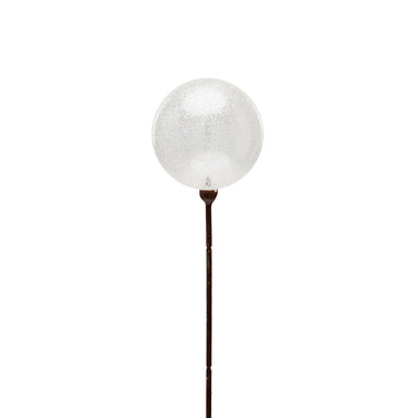 80 Mm Plastic Ball on 18" Pick - Clear Iridescent Frost