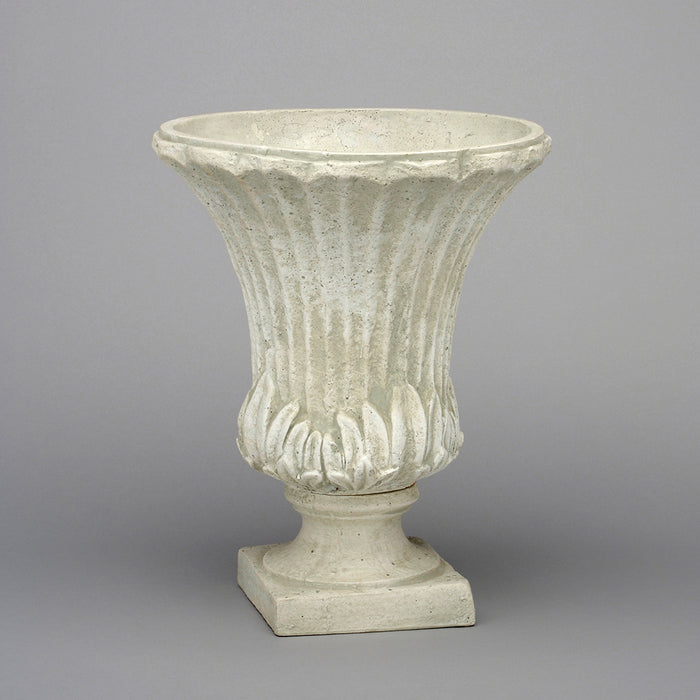 11-3/4" D x 15" H Polystone Urn W/Lvs