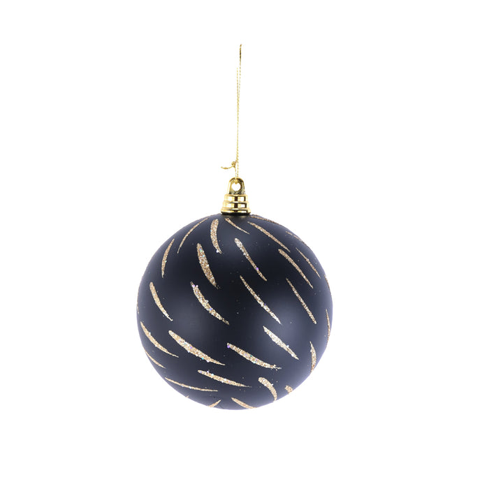 100 mm Ball Ornament - Black/Gold