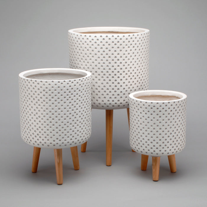 Medium Fibre Clay Dimpled Pot w/Legs