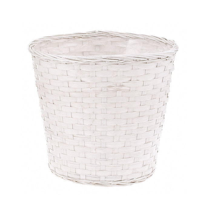8 in White Bamboo Basket