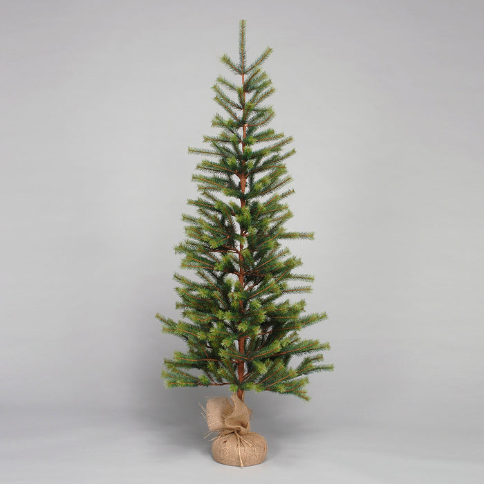 5' Pine Tree w/Burlap Base - Two Tone Green