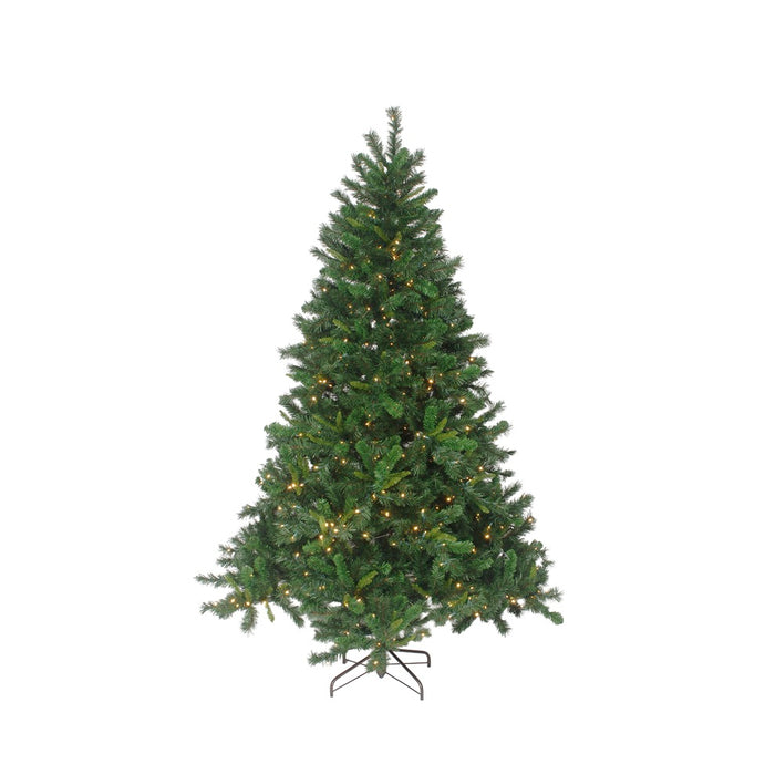 7 1/2 ft Vinyl Pre-Lit Mixed Mountain Pine Tree w/LED Warm White Lights