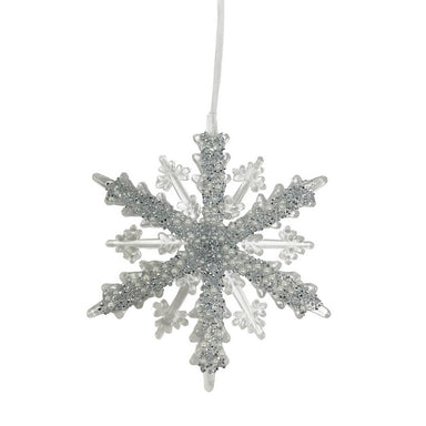 6.25 in Acrylic Jewel Snowflake Ornament - Silver/Clear