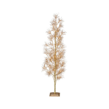 72 in Pine Tree w/Warm White LED Lights - Metal Champagne