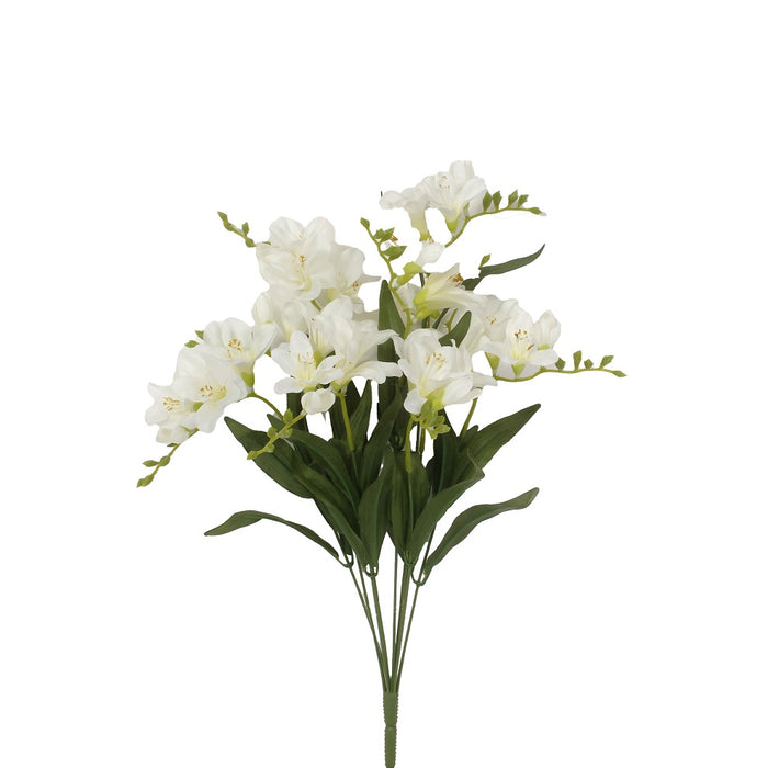 28 in Polyester Freesia Bush - Cream