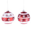 Glass Peppermint Ball Ornament - Red/White