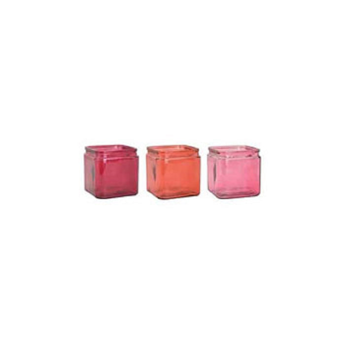 4.75 in Shades of Berry Glass Cube Assortment