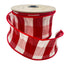 2.5" Faux Dupion Check Ribbon - Red/White