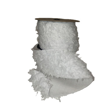 4 in Ostrich Feather Ribbon - White