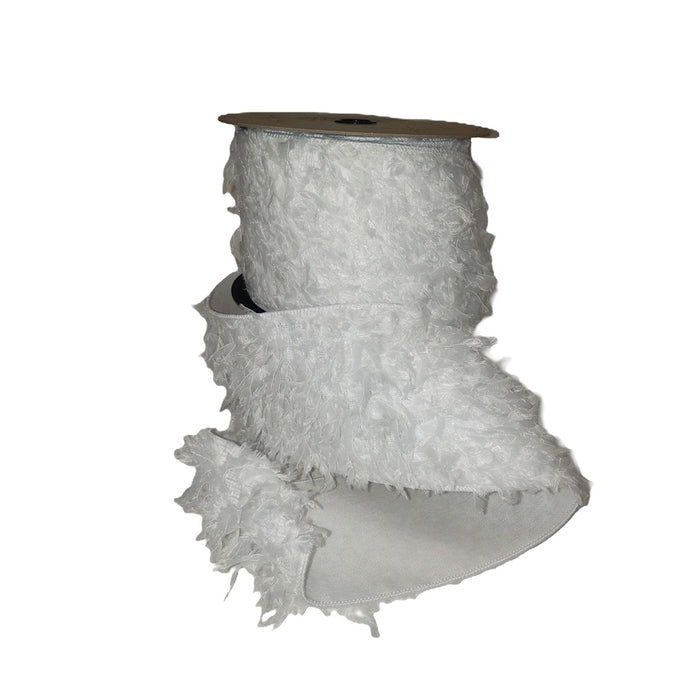 4 in Ostrich Feather Ribbon - White