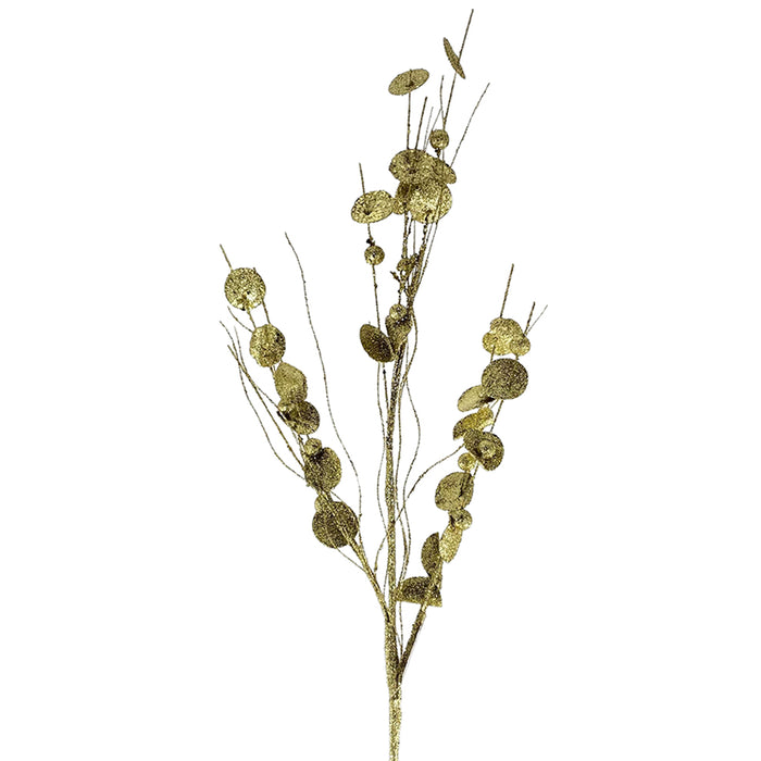 33" Gold Glittered Berry Spray