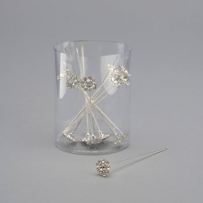 Small Diamond Flower W-3 in Stick P in , 12 Pcs-Tube