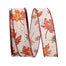 1 1/2 in Leaf Glitter Highlights Linen Touch Wired Edge Ribbon - Ivory