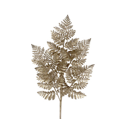 Gold Painted Leather Fern Spray - 5pcs