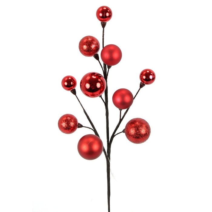 18 in Mixed Mm Ball Spray - Red