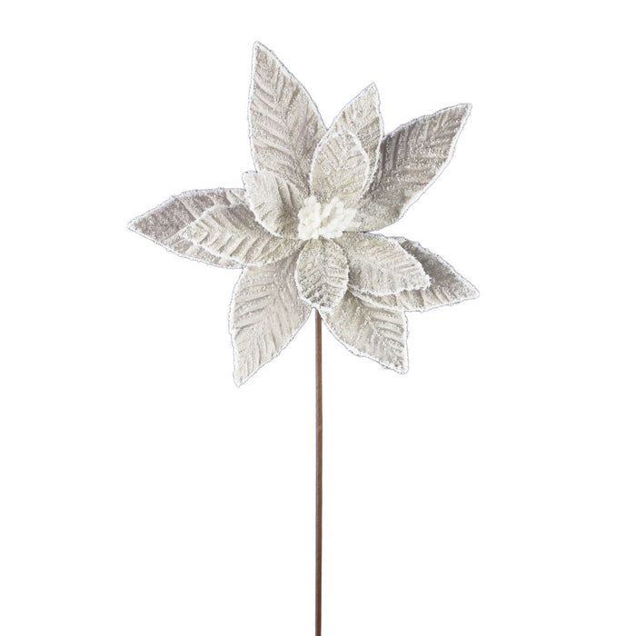 22 in Sugar Poinsettia Stem - Platinum