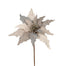 Fabric Poinsettia w/Glitter - Grey/Multi