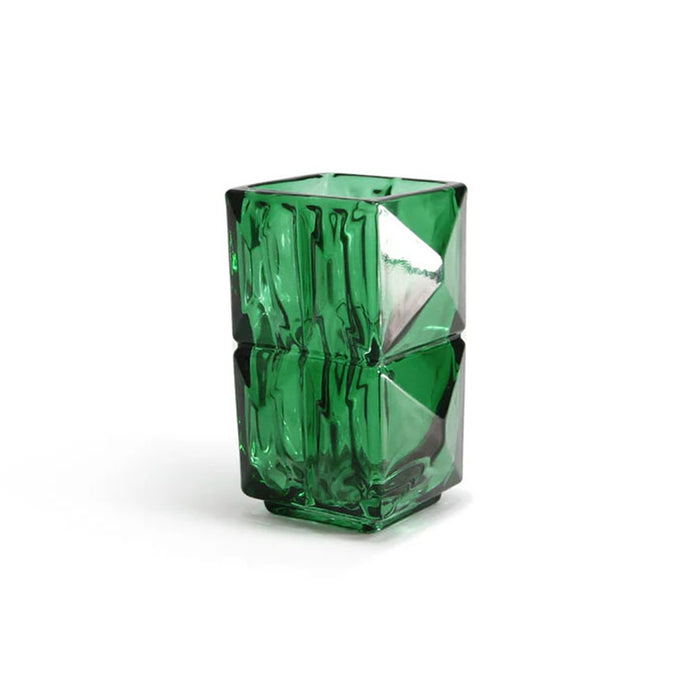 5.25 in Crystalline Edge Bud Vase - Green