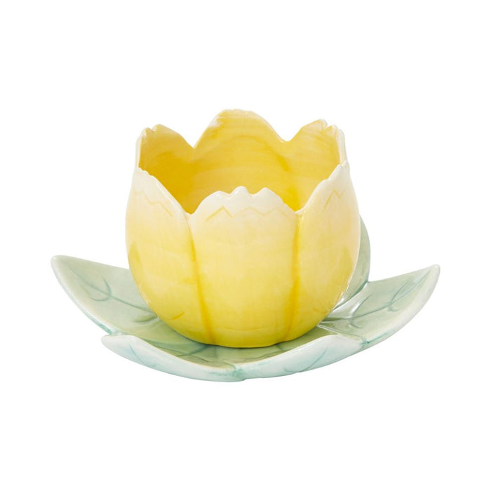 Little Flower Pot with Saucer - Yellow