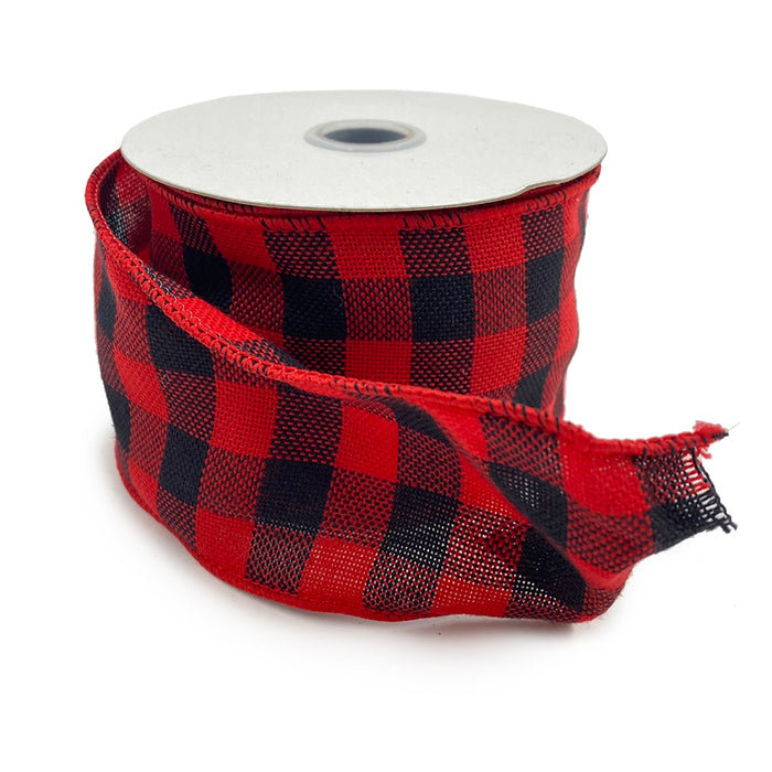 Fall Plaid Ribbon -Red/Black