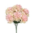 22" Hydrangea Bush w/Printed Leaves - Cream/Pink
