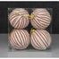 4" Stripe Ball Ornament - Burgundy/White