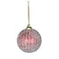 4 in Snow Stripe Ball Ornament - Red