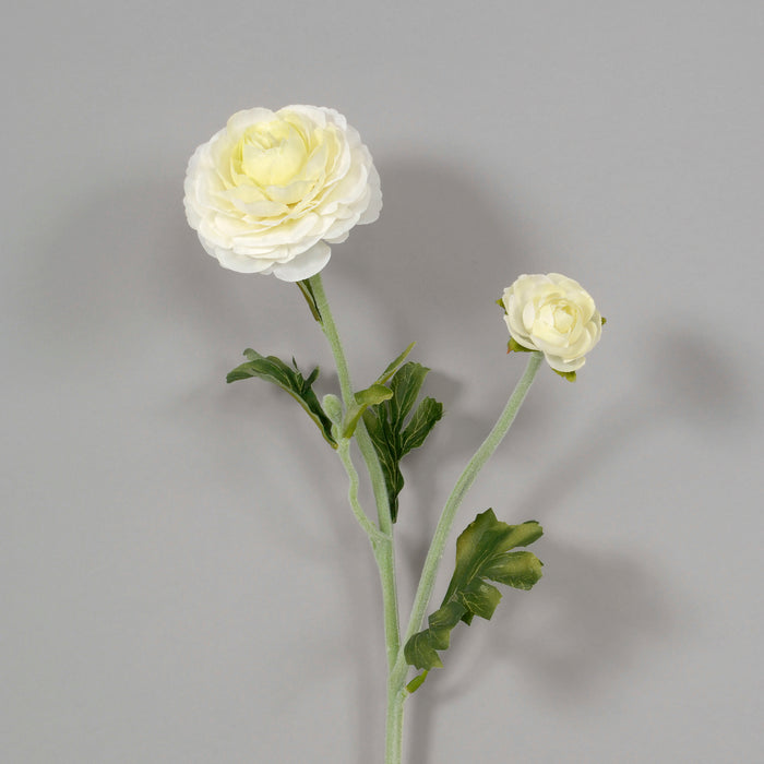 22"L Polyester Ranunculus Spray X 2 White