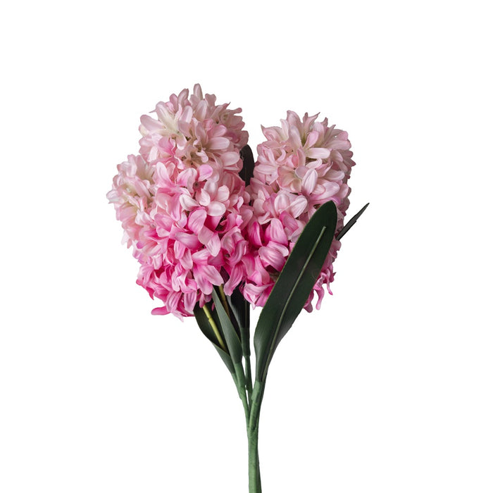 18 in Polyester Hyacinth Handwrapped Bush - Pink