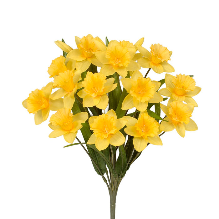 18" Polyester Daffodil Bush X 14 - Gold/Yellow