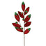 24 in Velvet Glitter Leaf Stem - Red/Green