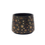 Snowflake Cement Tapered Pot - Black and Gold