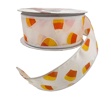 1 1/2" Candy Corn Pattern Ribbon